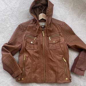 Genuine Tan Leather Women's Jacket